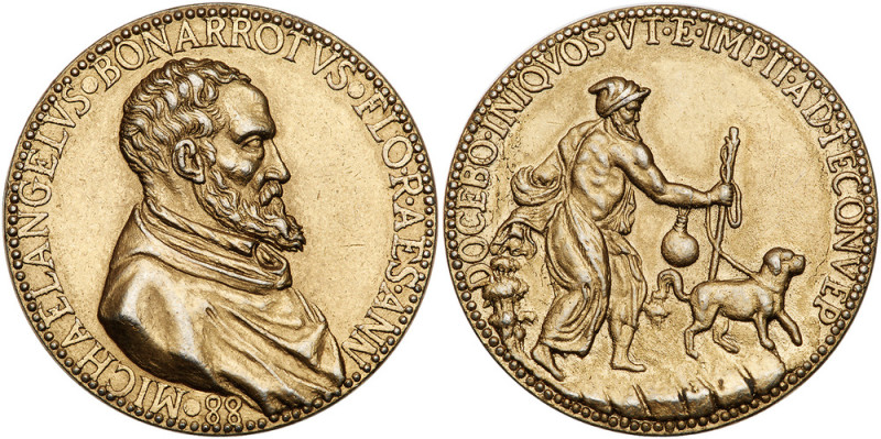 Italian States: Florence. Michelangelo Buonarroti. Artist, 1475-1564. Gilt Coppe...