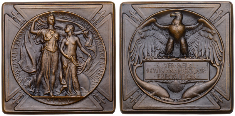 United States. Louisiana Purchase Exposition Square Bronze Medal, 1904. H-30-50....