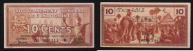 French Colonies: French Indochina. 10 Cents, 1938. EF