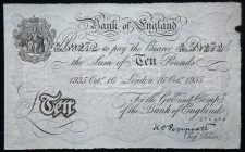 Great Britain. World War II Operation "Bernhard" German Forgery of British 10 Pound Note. VF