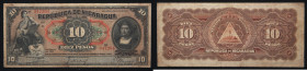 Nicaragua. 10 Pesos, 1910. VF
