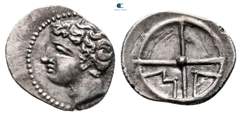 Gaul. Massalia circa 300-50 BC. 
Obol AR

10 mm, 0,62 g

Bare head of Apoll...