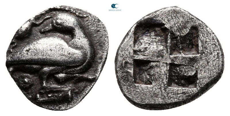 Macedon. Eion circa 480-470 BC. 
Diobol AR

10 mm, 0,83 g

Goose stepping r...