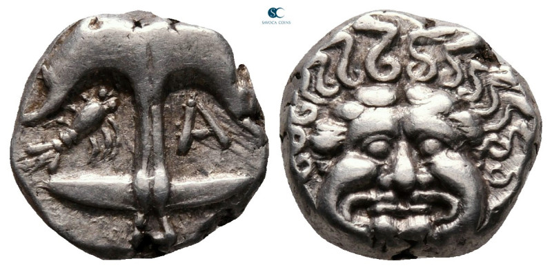 Thrace. Apollonia Pontica circa 480-450 BC. 
Drachm AR

13 mm, 3,22 g

Upri...