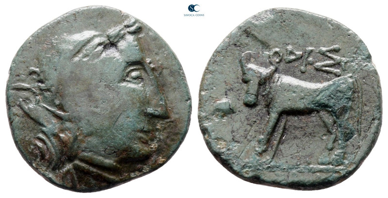 Thraco-Macedonian Tribes. Odrysai 187-72 BC. 
Bronze Æ

17 mm, 3,17 g

Head...