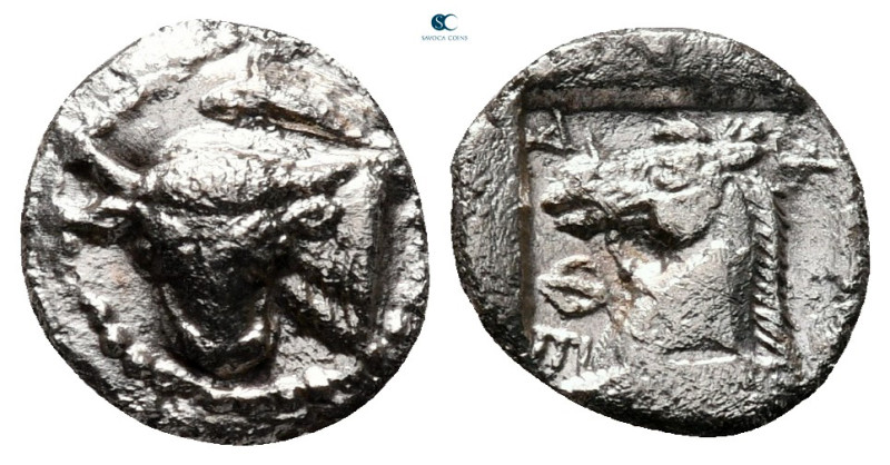 Thessaly. Pherae circa 460-440 BC. 
Obol AR

10 mm, 0,87 g

Head and neck o...