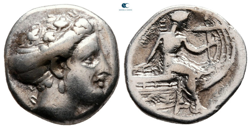 Euboea. Histiaia circa 338-304 BC. 
Tetrobol AR

15 mm, 2,60 g

Wreathed he...