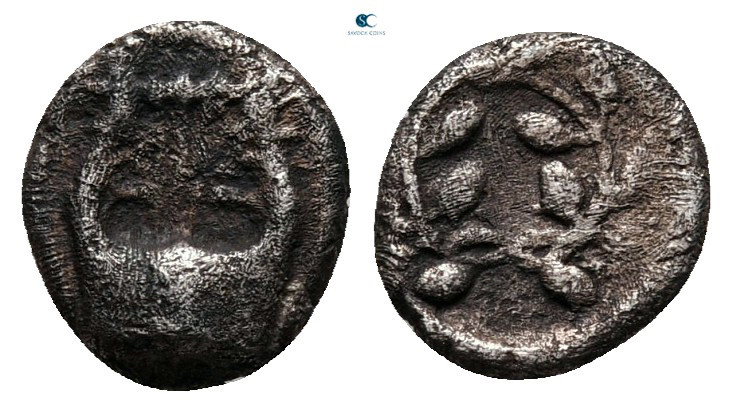 Asia Minor. Uncertain mint circa 450-350 BC. 
Hemiobol AR

9 mm, 0,47 g

Ly...