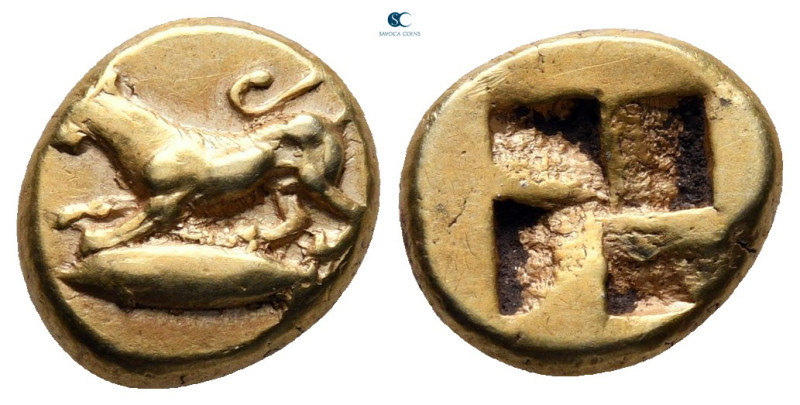 Mysia. Kyzikos circa 500-450 BC. 
Sixth Stater or Hekte EL

12 mm, 2,66 g

...