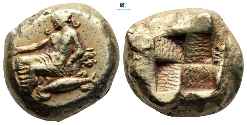 Mysia. Kyzikos circa 400-330 BC. 
Stater EL

19 mm, 15,88 g

Dionysos, seat...