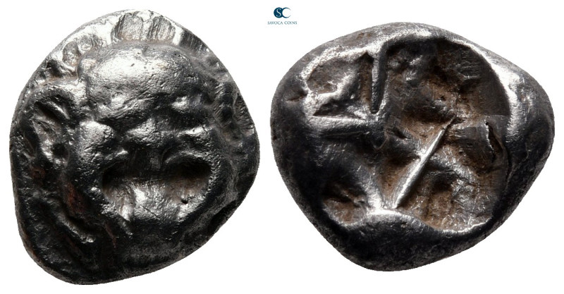 Mysia. Parion circa 500-475 BC. 
Drachm AR

15 mm, 3,91 g

Gorgoneion / Inc...