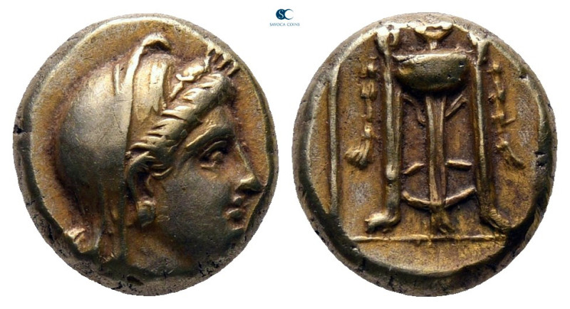 Lesbos. Mytilene circa 377-326 BC. 
Sixth Stater or Hekte EL

11 mm, 2,54 g
...