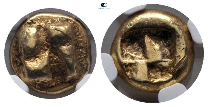 Ionia. Uncertain mint circa 625-550 BC. 
Plated Sixth Stater or Hekte EL

10 ...