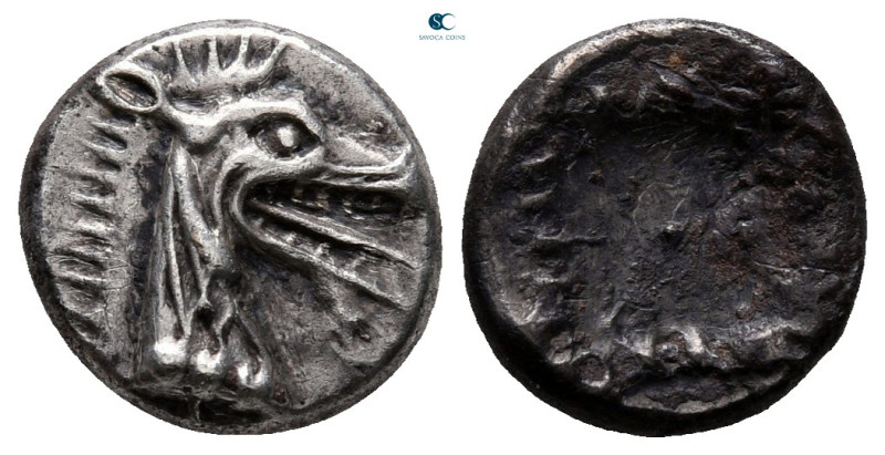 Caria. Kindya circa 510-480 BC. 
Tetrobol AR

12 mm, 1,60 g

Head of ketos ...