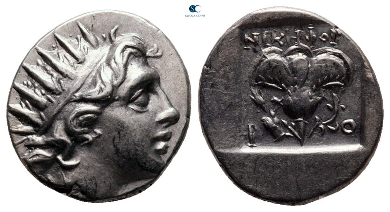 Islands off Caria. Rhodos circa 88-84 BC. ΝΙΚΗΦΟΡΟΣ (Nikephoros), magistrate 
P...