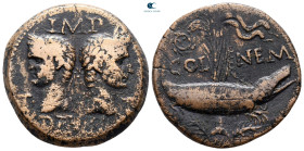 Gaul. Nemausus. Augustus with Agrippa 27 BC-AD 14. Bronze Æ