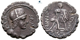 Mn. Aquillius Mn. f. Mn. n 71 BC. Rome. Serrate Denarius AR