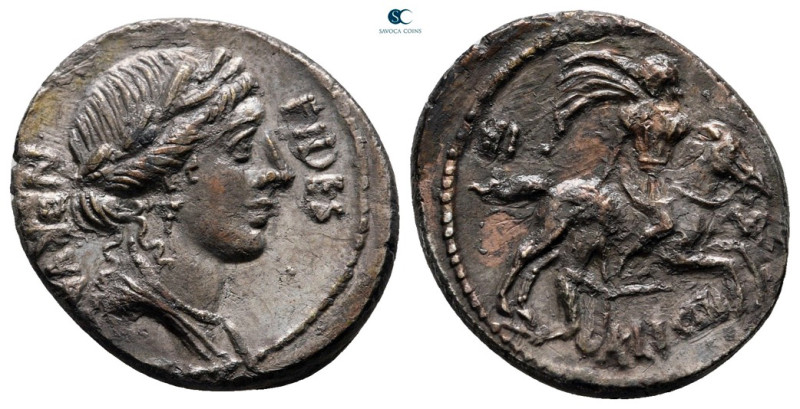 A. Licinius Nerva 47 BC. Rome
Denarius AR

17 mm, 3,74 g

Laureate head of ...