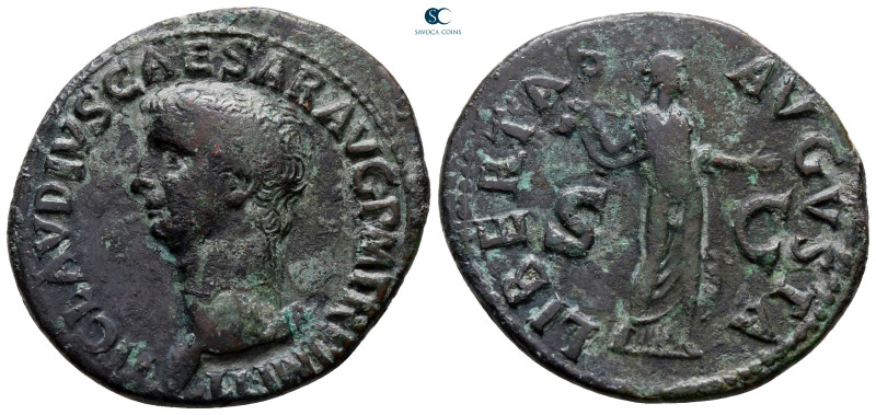 Claudius AD 41-54. Rome
As Æ

31 mm, 9,71 g

TI CLAVDIVS CAESAR AVG P M TR ...