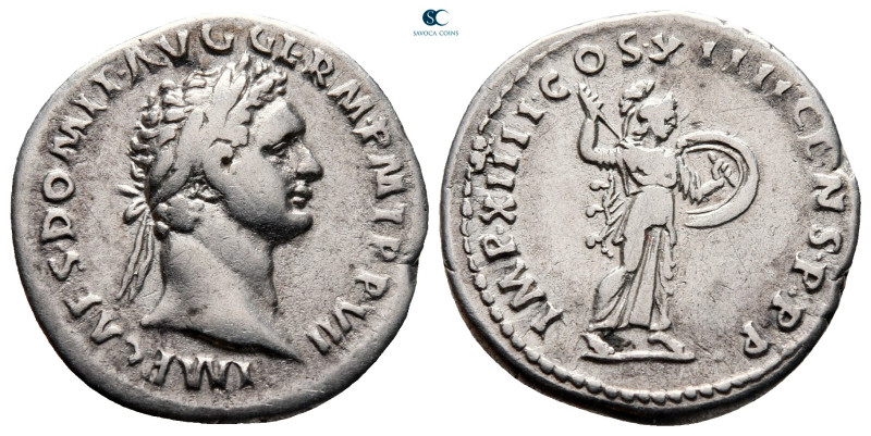 Domitian AD 81-96. Rome
Denarius AR

20 mm, 3,33 g

IMP CAES DOMIT AVG GERM...
