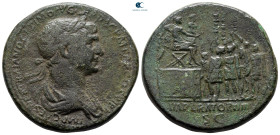 Trajan AD 98-117. Rome. Sestertius Æ