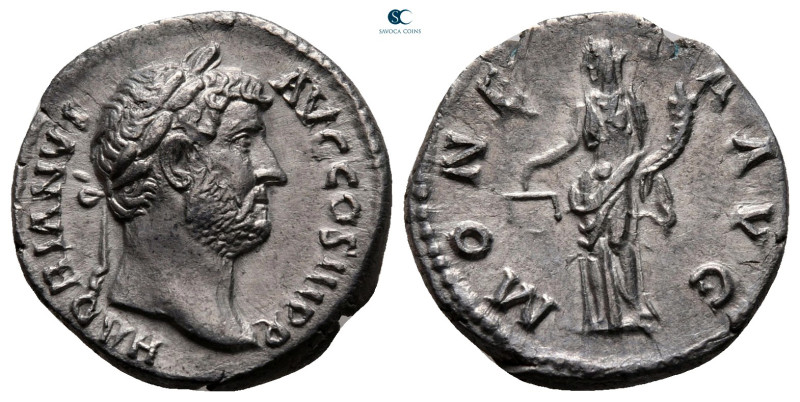 Hadrian AD 117-138. Rome
Denarius AR

17 mm, 2,85 g

HADRIANVS AVG COS III ...