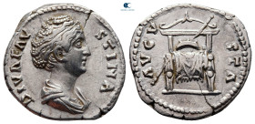 Diva Faustina I AD 140-141. Rome. Denarius AR