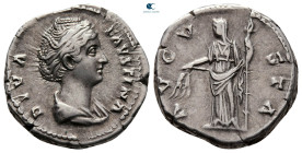 Diva Faustina I AD 140-141. Rome. Denarius AR