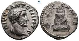Divus Antoninus Pius AD 161. Rome. Denarius AR
