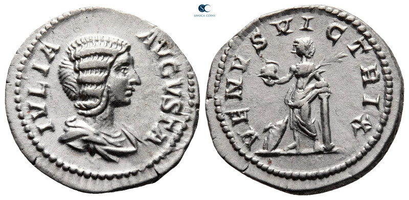 Julia Domna. Augusta AD 193-217. Rome
Denarius AR

20 mm, 2,97 g

IVLIA AVG...