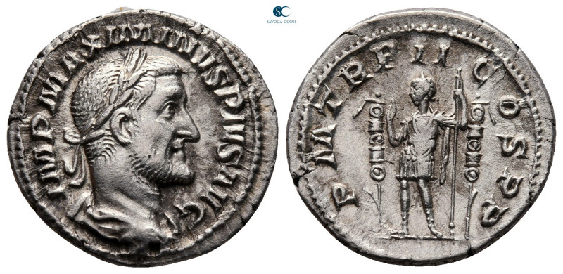 Maximinus I Thrax AD 235-238. Rome
Denarius AR

20 mm, 2,37 g

IMP MAXIMINV...