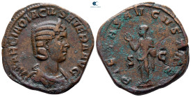 Otacilia Severa AD 244-249. Struck under her husband Philip I, AD 244. Rome. Sestertius Æ