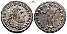 Maximianus Herculius AD 286-305. Cyzicus. Follis Æ silvered