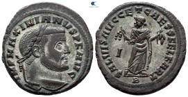 Galerius Maximianus AD 305-311. Carthage. Follis Æ silvered