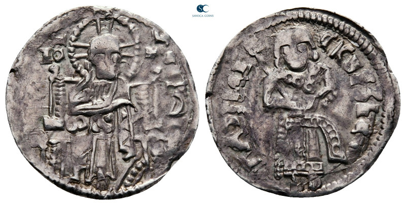 Vuk Brankovic AD 1375-1396. 
Dinar AR

18 mm, 1,04 g

Christ Pantokrator se...