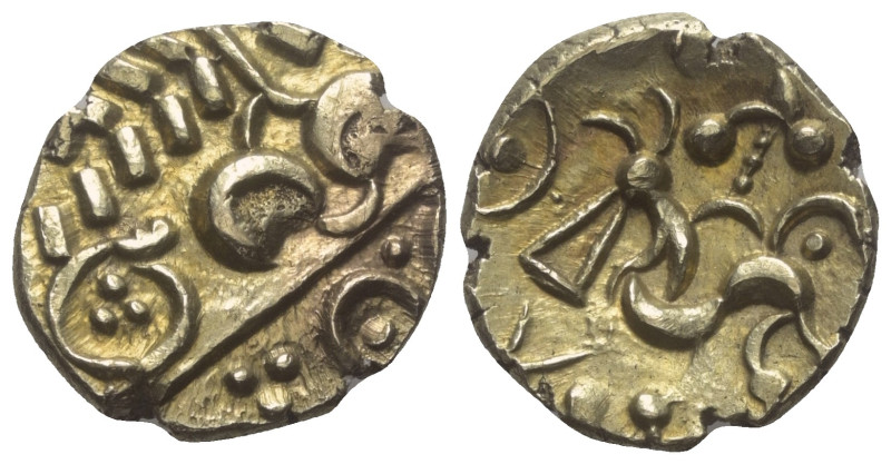 Britannien. Corieltavi.

 Stater (Gold). Ca. 70 - 50 v. Chr.
Vs: Stilisierter...