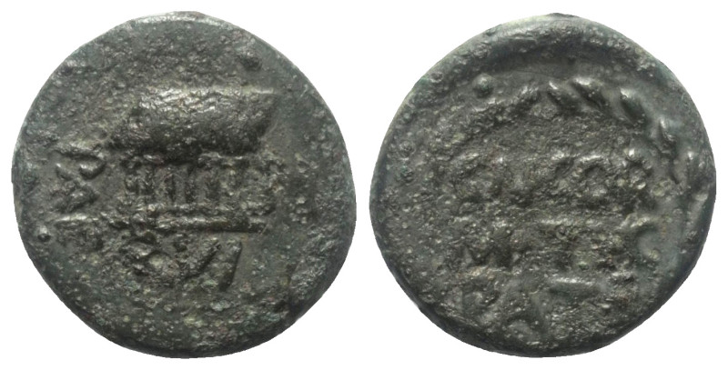 Lukanien. Paestum (Poseidonia).

 Semis (Bronze). 1. Jhdt. v. Chr.
Vs: PAE / ...