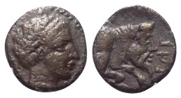 Sizilien. Panormos als Ziz.

 Litra (Silber). Ca. 412 - 400 v. Chr.
Vs: Weiblicher Kopf rechts.
Rs: Vorderteil eines androkephalen Stiers nach rec...