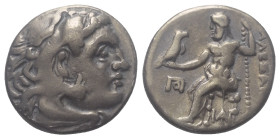 Königreich Makedonien. Alexander III. der Große (336 - 323 v. Chr.).

 Drachme (Silber). Ca. 323 - 319 v. Chr. Teos (?).
Vs: Kopf des jugendlichen ...
