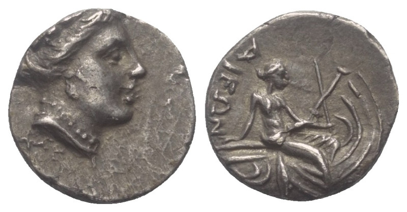 Euböa. Histiaia.

 Tetrobol (Silber). Ca. 3. - 2. Jhdt. v. Chr.
Vs: Kopf der ...