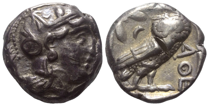 Attika. Athen.

 Tetradrachme (Silber). Ca. 400 - 353 v. Chr.
Vs: Kopf der At...