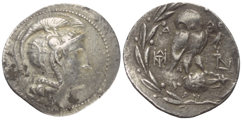 Attika. Athen.

 Tetradrachme (Silber). Ca. 141 - 140 v. Chr.
Vs: Kopf der At...