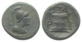 Mysien. Parion.

 Bronze. 2. - 1. Jhdt. v. Chr.
Vs: Büste der Athena mit korinthischem Helm rechts.
Rs: Altar.

13 mm. 1,62 g. 

BMC 74; Vgl. ...
