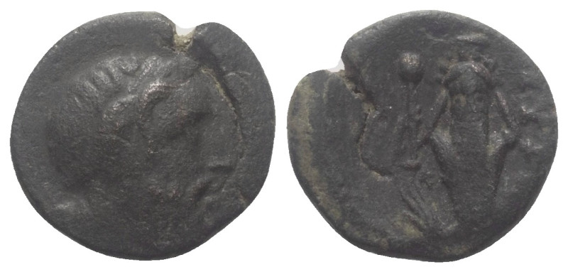 Lesbos. Mytilene.

 Bronze. 3. - 2. Jhdt. v. Chr.
Vs: Kopf des Zeus Ammon rec...