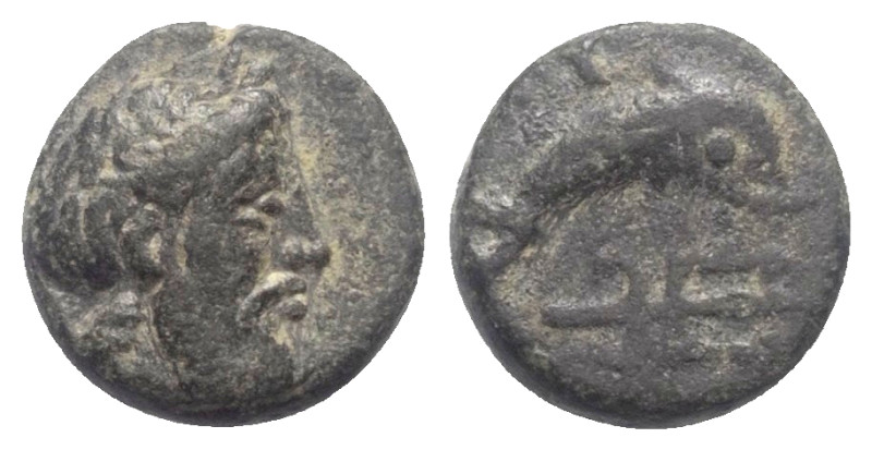 Karien. Mylasa.

 Bronze. Ca. 375 - 330 v. Chr.
Vs: Kopf des Zeus mit Lorbeer...