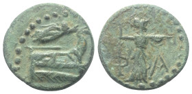 Lykien. Phaselis.

 Bronze. Ca. 190 - 167 v. Chr.
Vs: Prora rechts, darüber Nike nach rechts fliegend.
Rs: Athena Alkidemos mit erhobenem Speer na...
