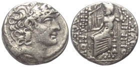Seleukidisches Königreich. Philippos I. Philadelphos (95/4 - 76/5 v. Chr.).

 Tetradrachme (Silber). Nach 47 v. Chr. Antiochia am Orontes (Axios).
...