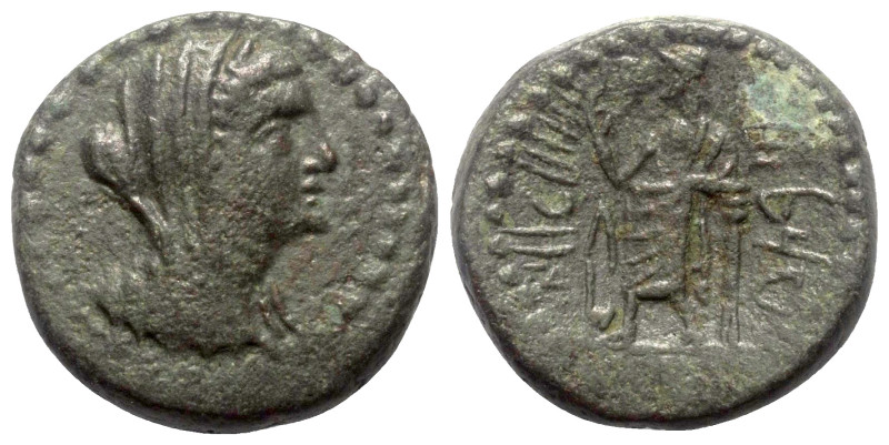 Phönikien. Marathos.

 Bronze. 154 / 153 v. Chr. (Jahr 106).
Vs: Verschleiert...