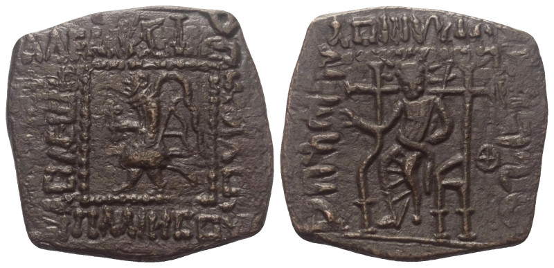 Indo-Skytische Könige. Vononiden Dynastie (ca. 85 - 60 v. Chr.).

 Bronze.
Vs...