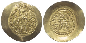 Kidariten. Kidara (um 390 v. Chr.).

 Stater (Gold). Boxolo.
Vs: König mit Krone und Dreizack nach links stehend und über Altar opfernd.
Rs: Siva ...